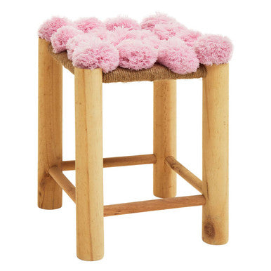 West Village Pink Pom Stool