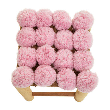 West Village Pink Pom Pom Stool