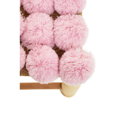 West Village Pink Pom Stool