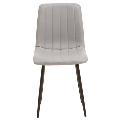 Gray chair with dark legs on a white background