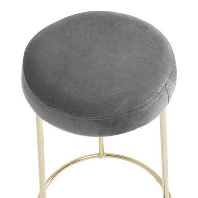 Manhattan Grey Velvet Bar Stool