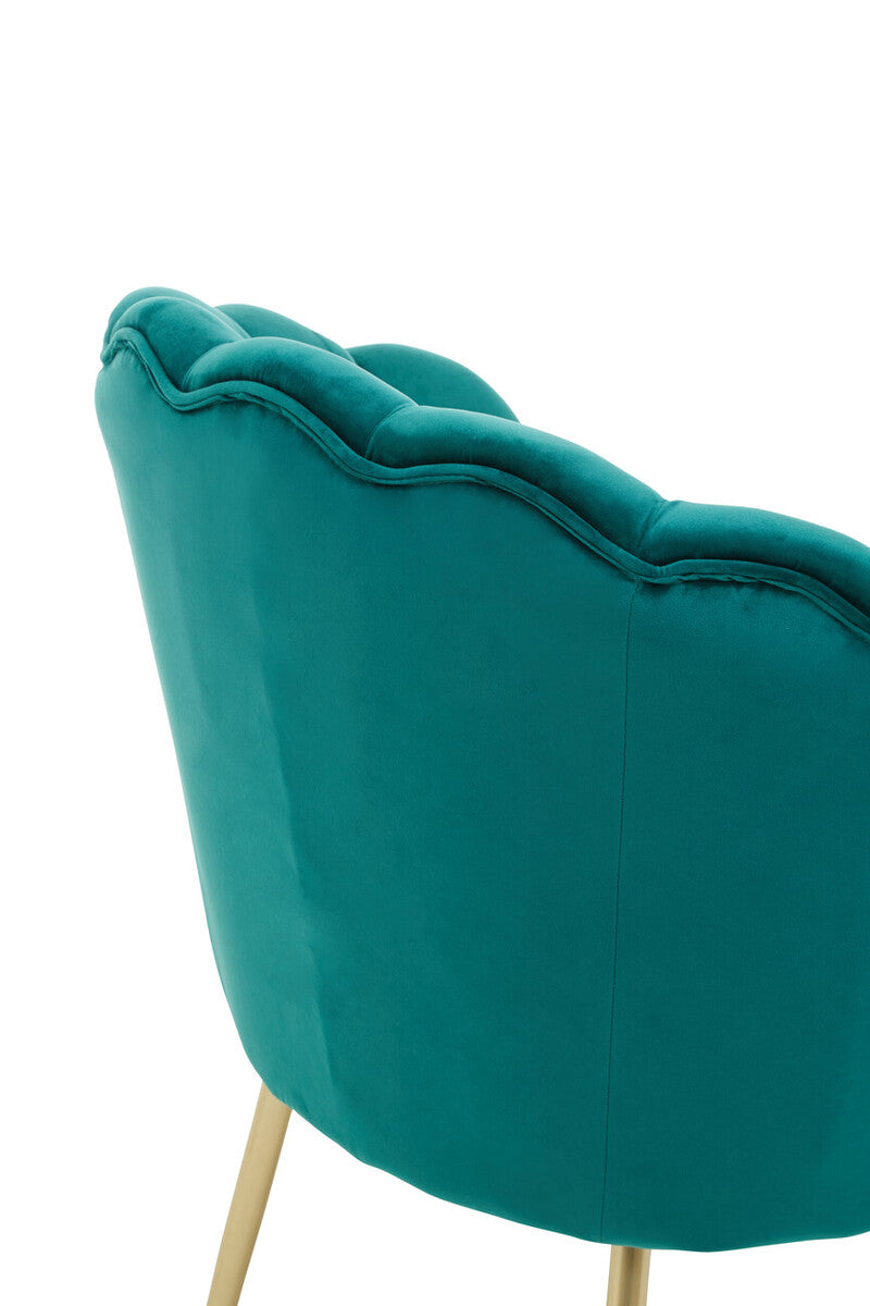 Ovala Emerald Green Velvet Scalloped Chair - Image 9