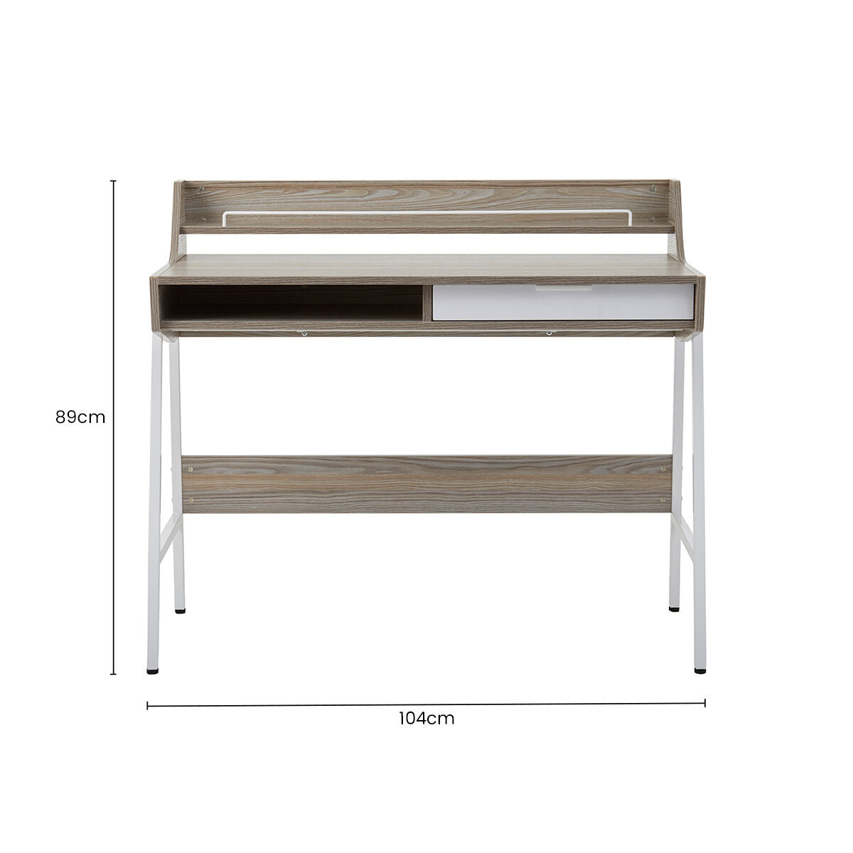 Light Oak Veneer Effect One Drawer Desk | Bradbury