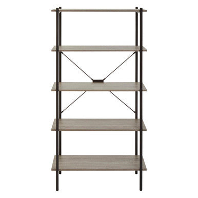 Bradbury Five Tier Grey Oak Shelf Unit