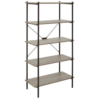 Bookshelf with five shelves on a white background