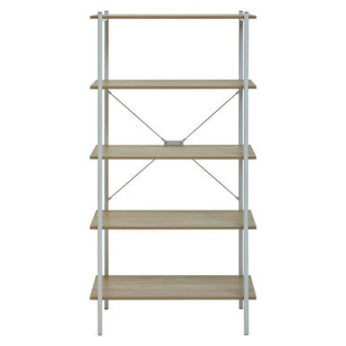 Bradbury Five Tier Natural Oak Shelf Unit