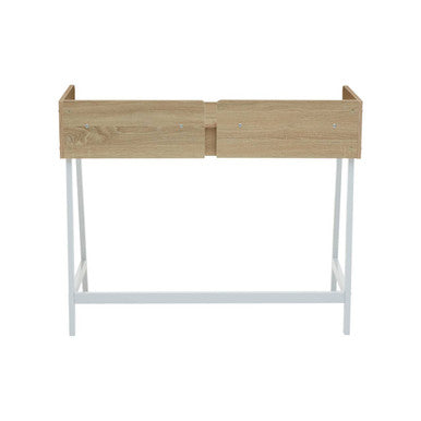 Natural Oak Veneer Effect Top One Drawer Desk | Bradbury