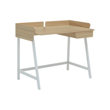 Natural Oak Veneer Effect Top One Drawer Desk | Bradbury