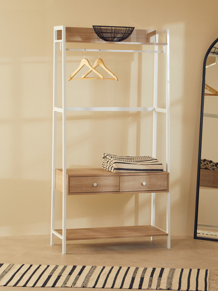 Bradbury Natural Oak Effect Open Wardrobe