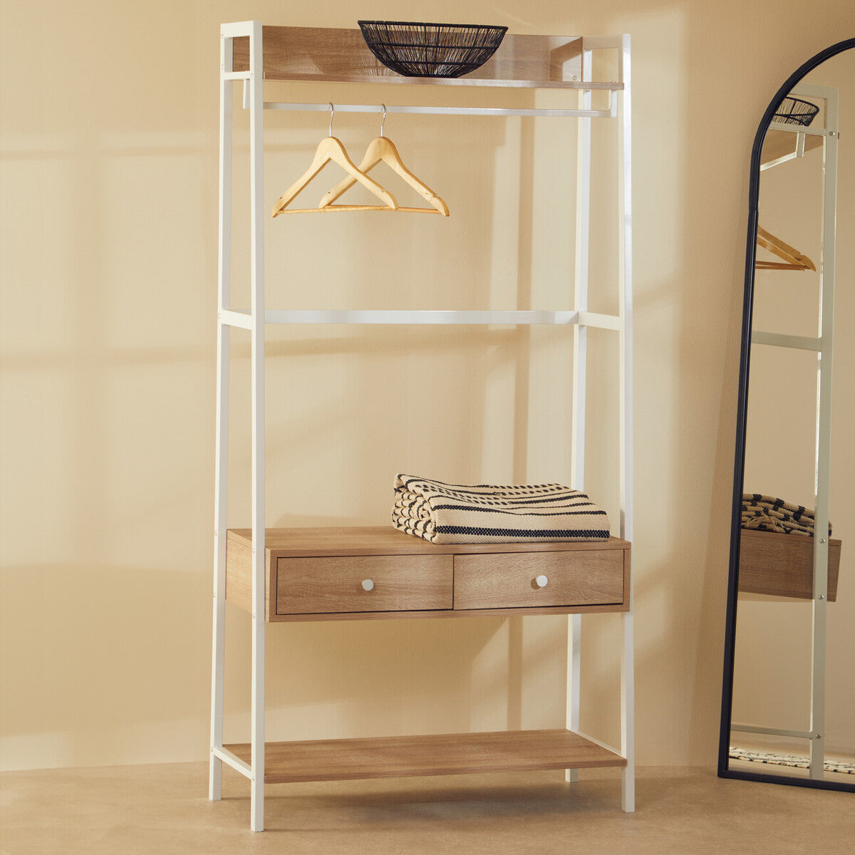 Bradbury Natural Oak Effect Open Wardrobe