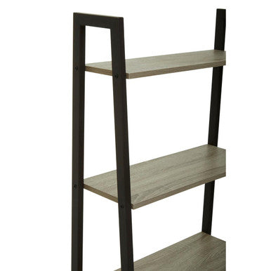 Bradbury Five Tier Grey Oak Veneer Ladder Shelf Unit