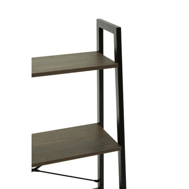 Bradbury Four Tier Dark Oak Veneer Ladder Shelf Unit