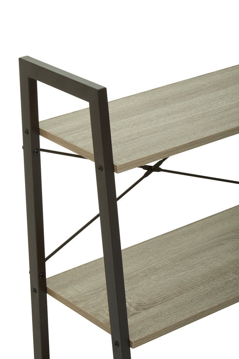 Bradbury Three Tier Grey Oak Veneer Ladder Shelf Unit