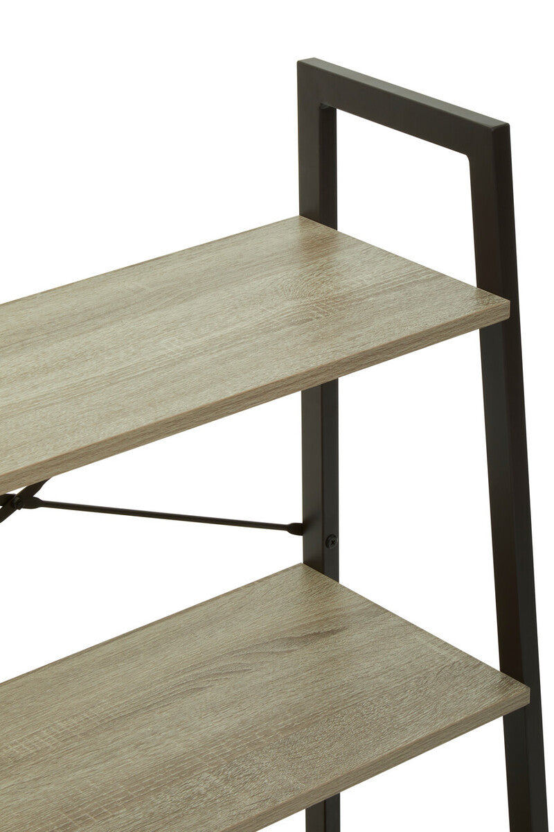 Bradbury Three Tier Grey Oak Veneer Ladder Shelf Unit