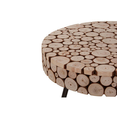 Lacuna Fir Wood Round Side Table