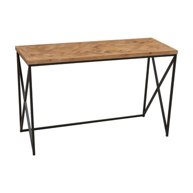 Kickford Parquet Fir Wood Console Table