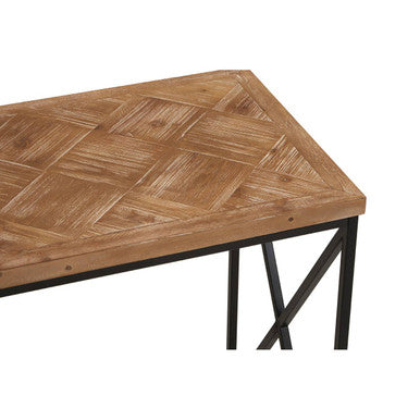 Kickford Console Table With Natural Parquet Top