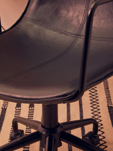 Branson Black Leather Effect Home Office Chair