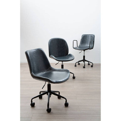 Branson Grey Leather Effect Home Office Chair - image 3
