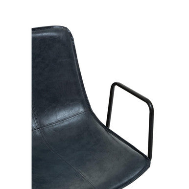 Branson Grey Leather Effect Home Office Chair