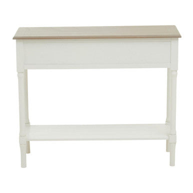 White 2 Drawer Wooden Console Table with Shelf | Heritage