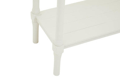 Natural Wood Frame and White 4 Drawer Pine Wood Side Table with Lower Storage Shelf, Heritage