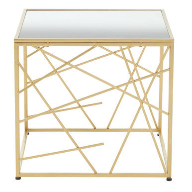 Farran Gold Finish Side Table With Mirror Top - image 2