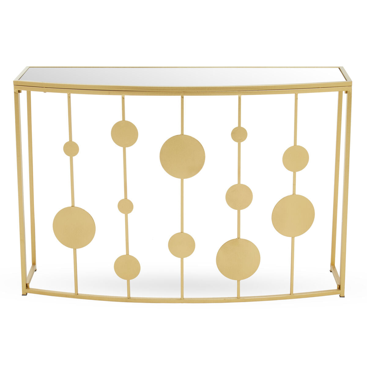 Farran Champagne Gold Finish Console Table With Mirror Top - image 1