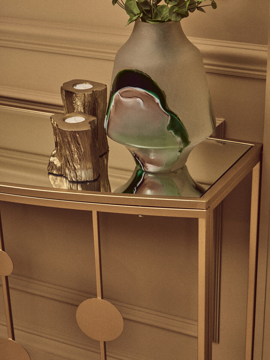 Farran Champagne Gold Finish Console Table With Mirror Top - image 5