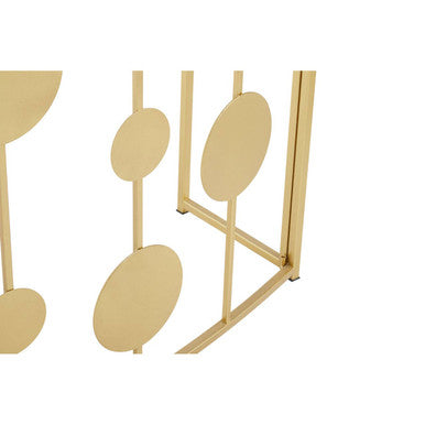 Farran Champagne Gold Finish Console Table With Mirror Top