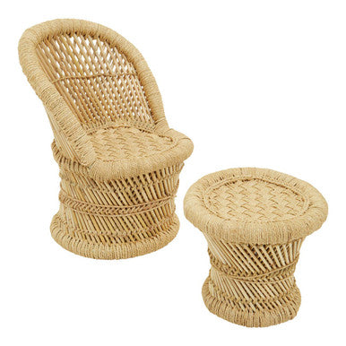 Rowan Childrens Natural Chair And Stool