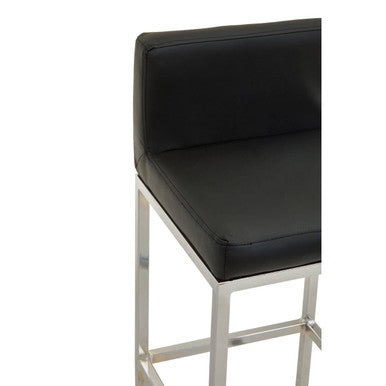 Baina Black And Chrome Finish Bar Chair