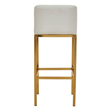 Baina White And Gold Finish Bar Chair