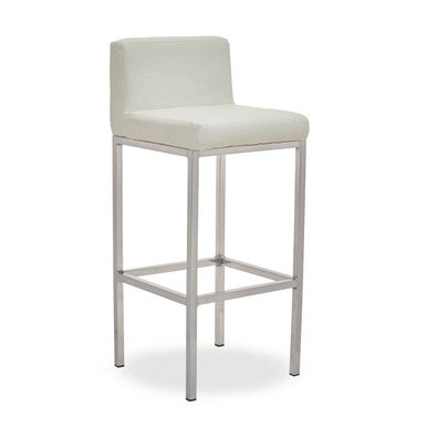 Baina White And Chrome Finish Bar Chair