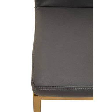 Baina Dark Grey And Gold Finish Bar Chair
