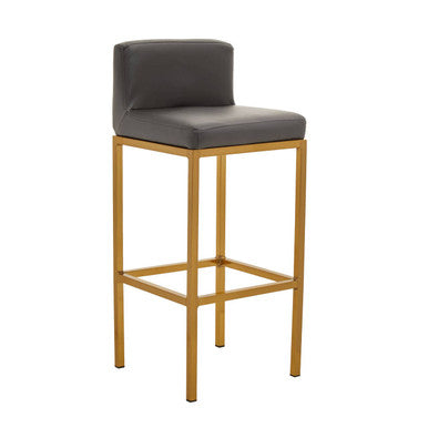 Baina Dark Grey And Gold Finish Bar Chair