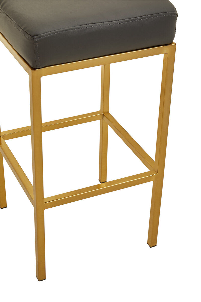 Baina Dark Grey And Gold Finish Bar Stool