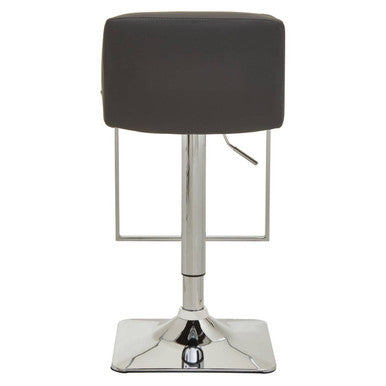 Baina Dark Grey And Chrome Square Base Bar Stool