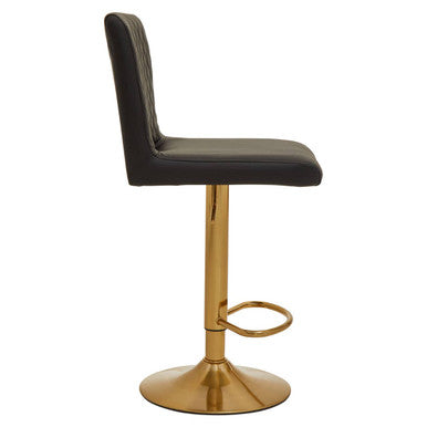Baina Black And Gold Bar Stool With Round Base