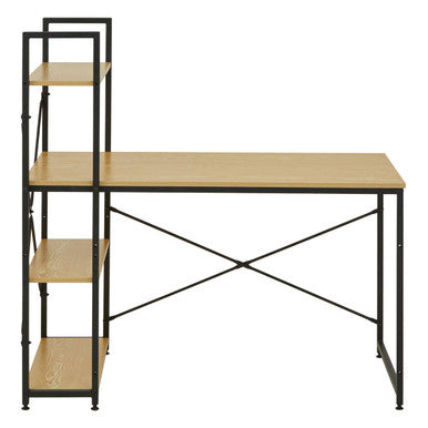 Light Oak Effect Desk with Shelves | Laxton