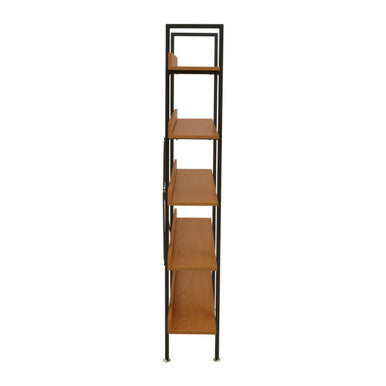 Laxton 5 Tier Red Pomelo Shelves And Black Frame Shelf Unit