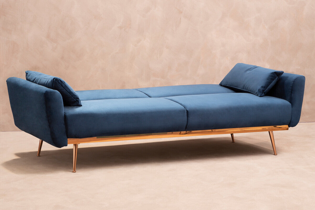 Hatton Dark Blue Velvet Sofa Bed