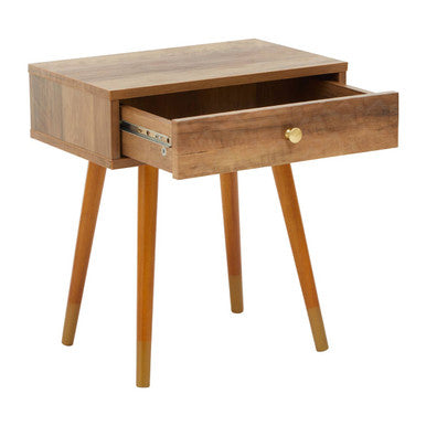 Frida Wood Veneer Bedside Table with 1 Drawer