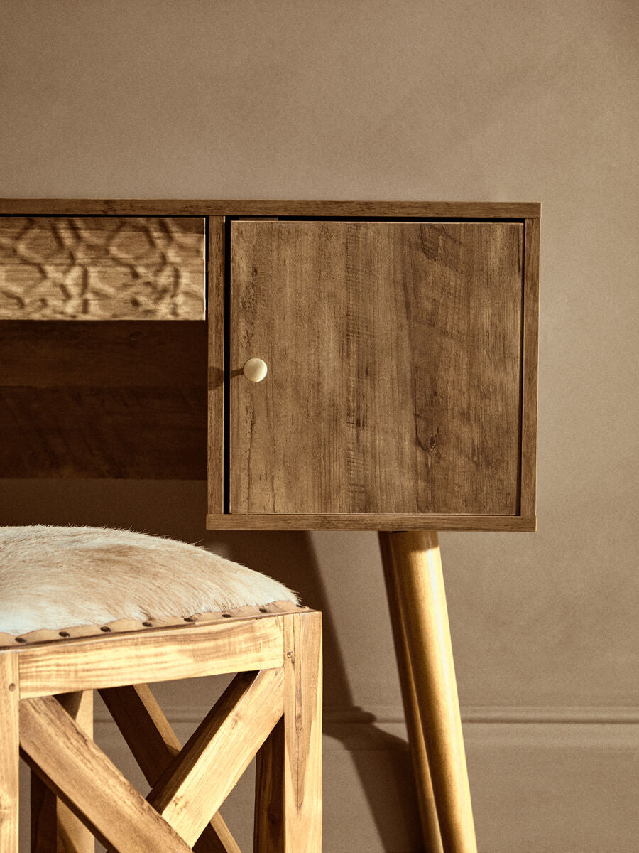 Frida Wood Veneer Desk with Storage