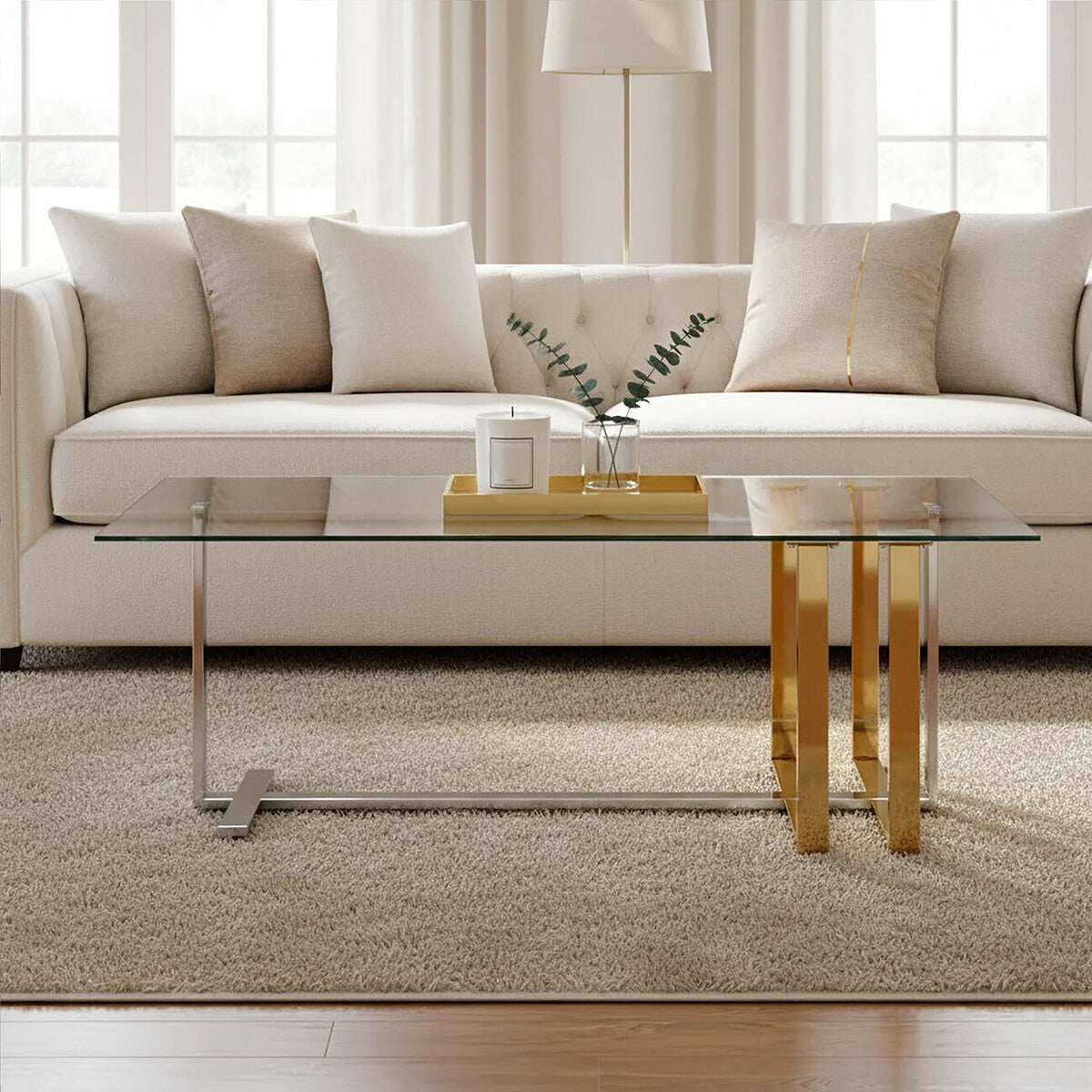 Alvea Silver and Gold Coffee Table