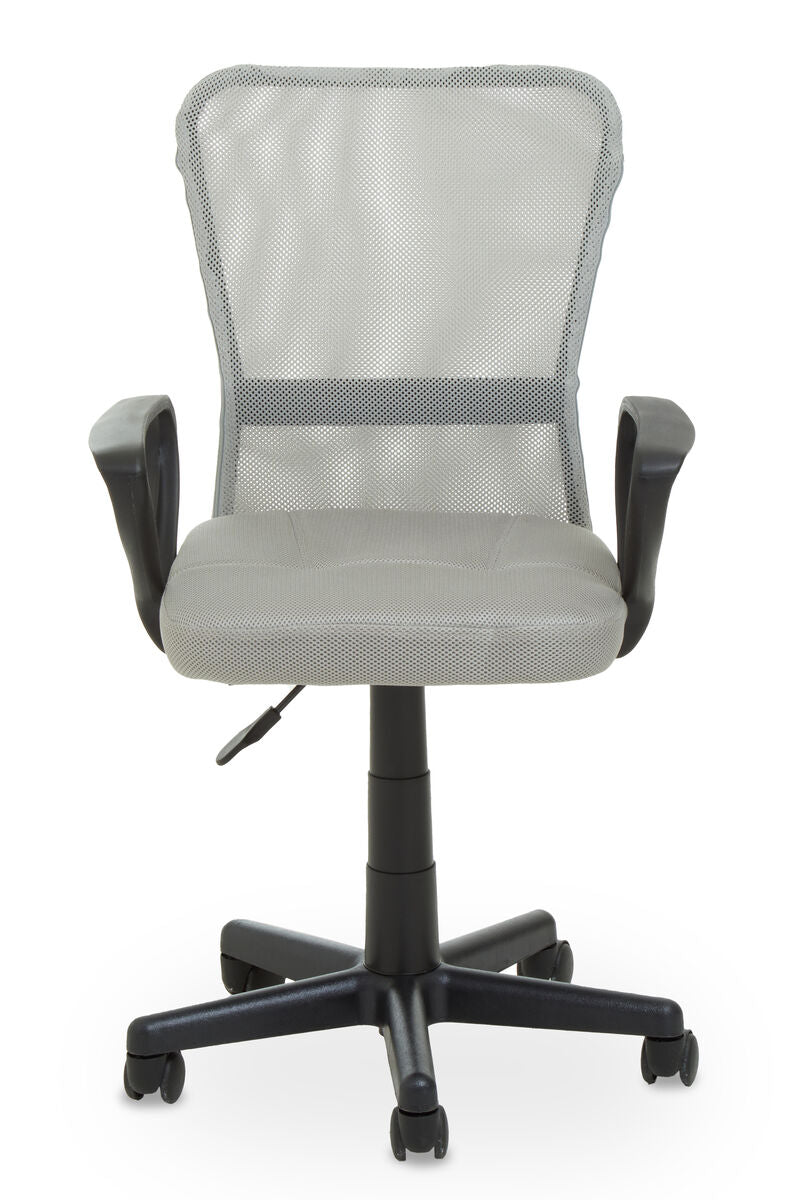 Gray office chair with black base on a white background