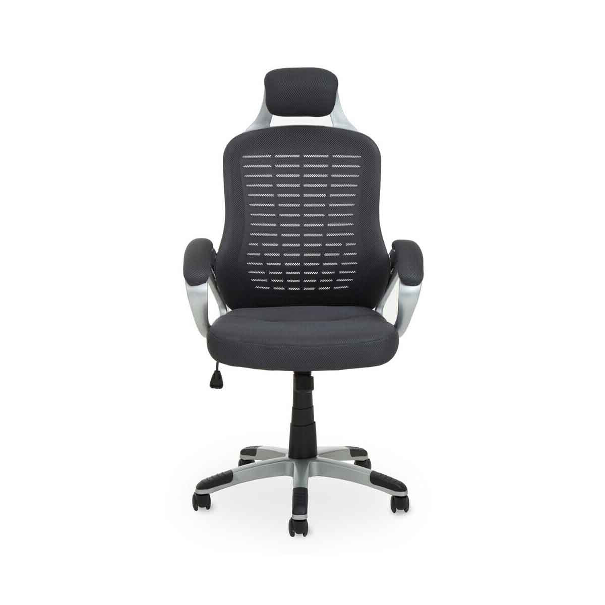 Stratford Dark Grey and Silver Home Office Chair