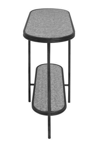 Black Wooden Top Rectangular Console Table with Metal Frame, Xania