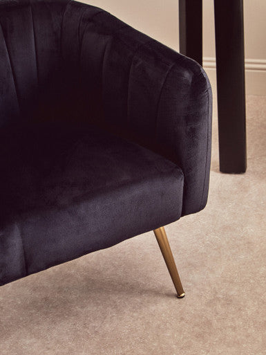 Larissa Black Velvet Chair