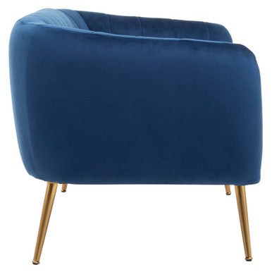 Larissa Two Seat Blue Velvet Sofa